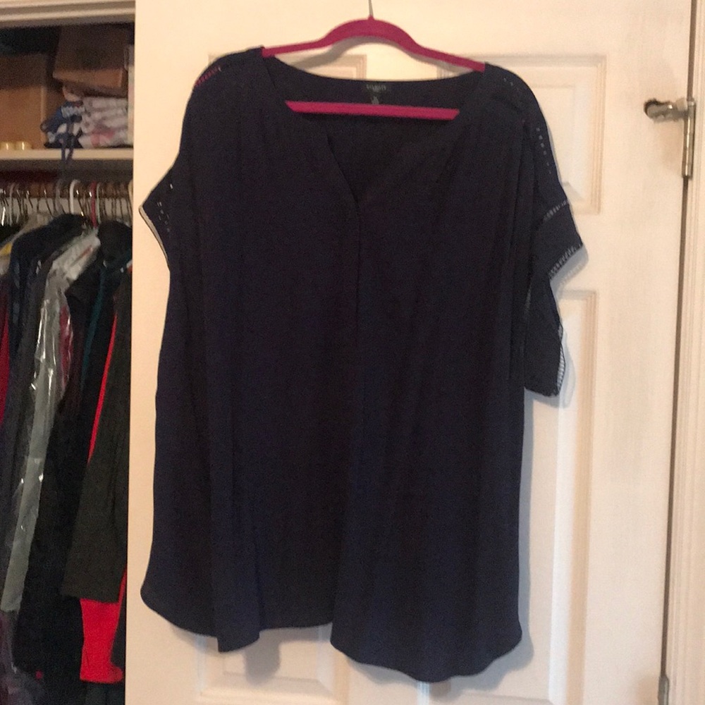 Talbots Dark Navy Blouse 3X